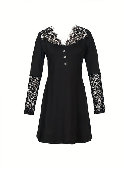Elegante abito in pizzo con scollo a V di Valentina Lo Bello