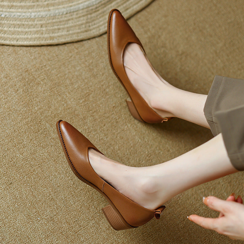 Elegant Sheepskin Low Heels by Valentina Lo Bello