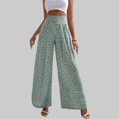 Pantaloni casual Valentina Lo Bello a gamba larga floreale