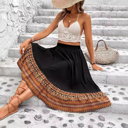 Gonna lunga a trapezio in stile boho di Valentina Lo Bello