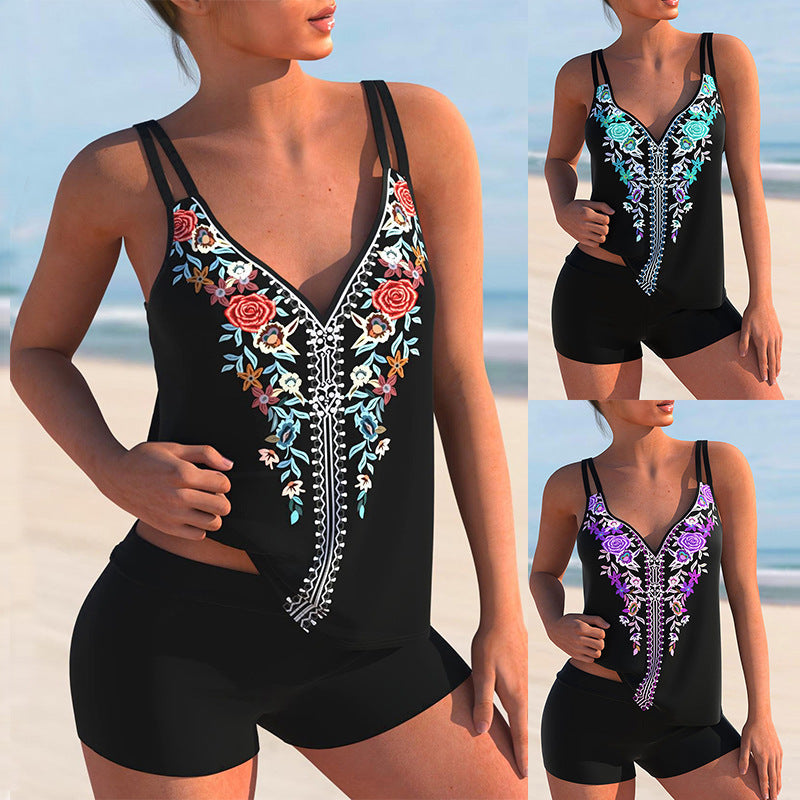 Floral Print Plus Size Bikini by Valentina Lo Bello