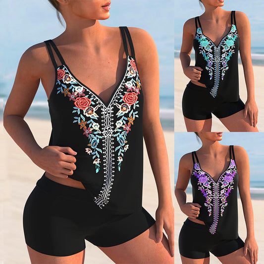 Floral Print Plus Size Bikini by Valentina Lo Bello