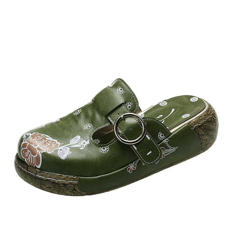 Sandali con plateau e zoccoli in stile boho floreale Valentina Lo Bello
