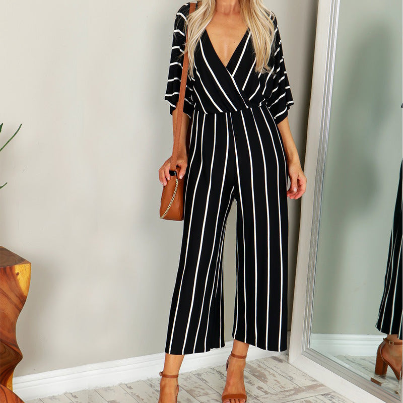Chic Striped Valentina Lo Bello Wide-Leg Jumpsuit