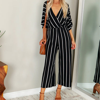 Chic Striped Valentina Lo Bello Wide-Leg Jumpsuit