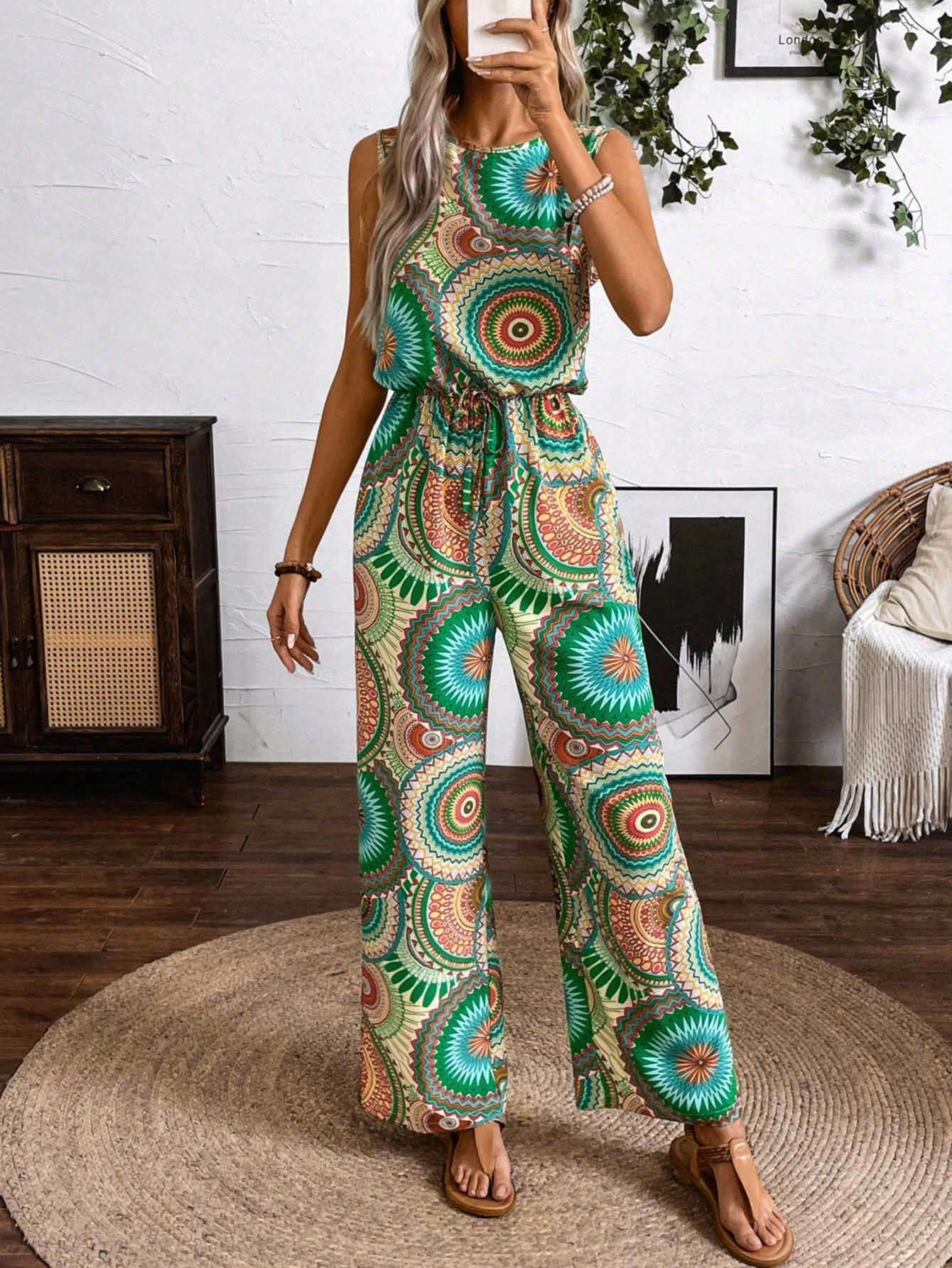 Tuta intera senza maniche con stampa boho di Valentina Lo Bello