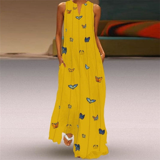Abito a trapezio con scollo a V dai colori vivaci di Valentina Lo Bello