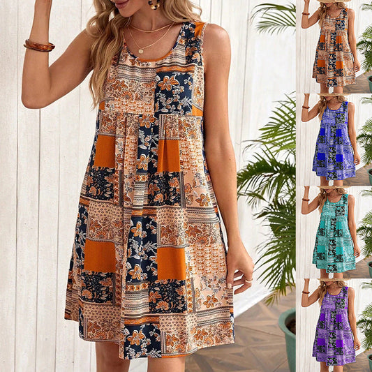 Printed A-Line Sleeveless Dress by Valentina Lo Bello