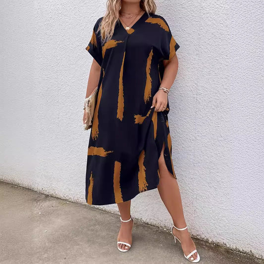 Abito maxi moderno geometrico Valentina Lo Bello Dolman
