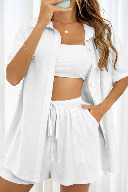 Elegante completo camicia e pantaloncini di Valentina Lo Bello