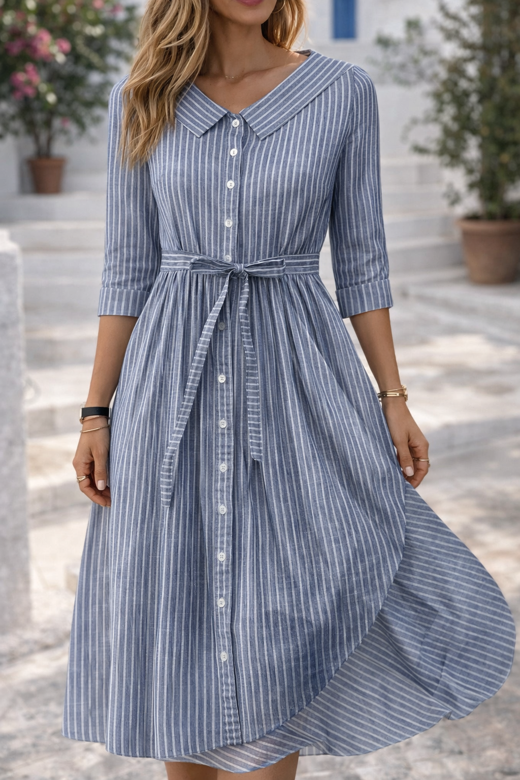 Abito a camicia a righe per tutti i giorni di Valentina Lo Bello