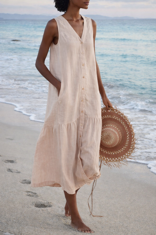 Abito lungo con spalline in cotone di Valentina Lo Bello, ispirato a Pinterest.