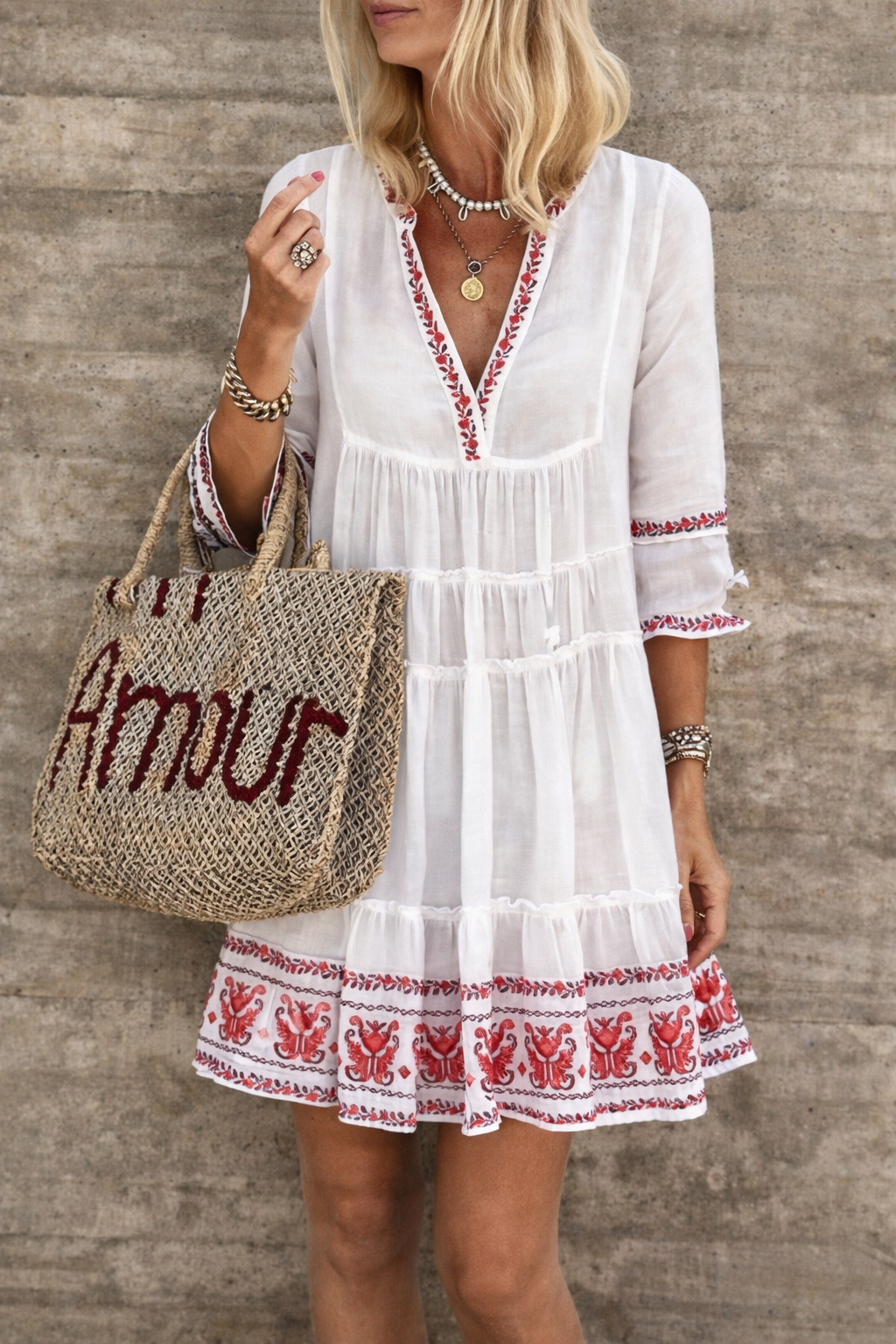 Abito estivo con stampa boho e scollo a V di Valentina Lo Bello