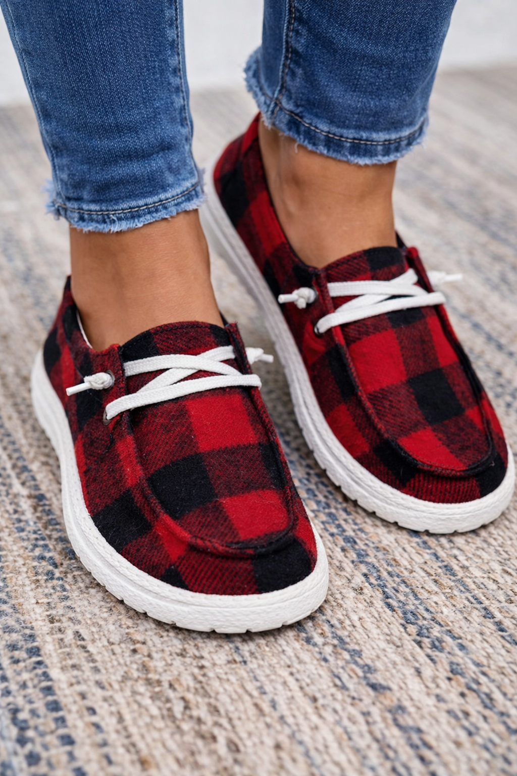 Sneakers comode da giorno Valentina Lo Bello in tela a quadri