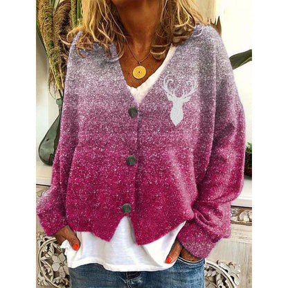 Cardigan casual con motivo astratto e vibrante di Valentina Lo Bello