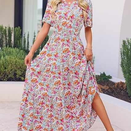 Floral Maxi Dress Valentina Lo Bello Summer Comfort