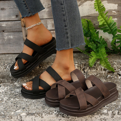 Chic Platform Valentina Lo Bello Cross Sandals