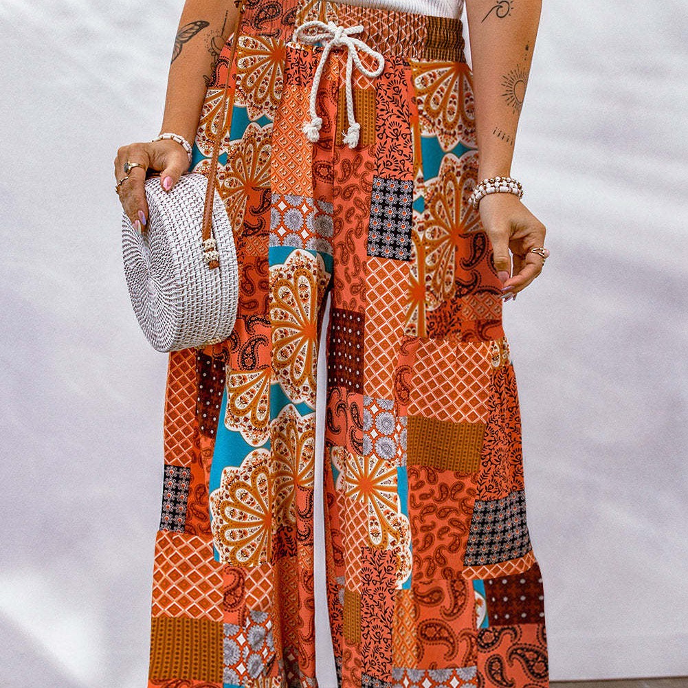 Boho Floral Valentina Lo Bello Wide Leg Pants