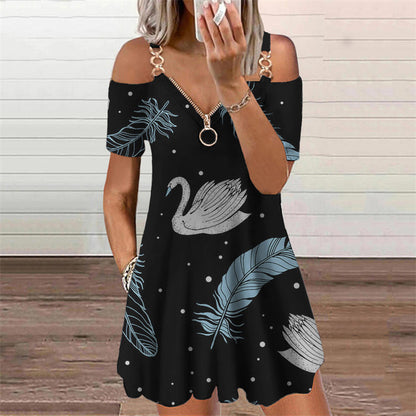 Chic Print Short Sleeve Dress by Valentina Lo Bello
