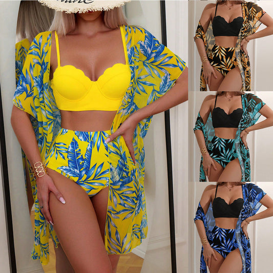Vibrant Maple Leaf High Waist Bikini by Valentina Lo Bello
