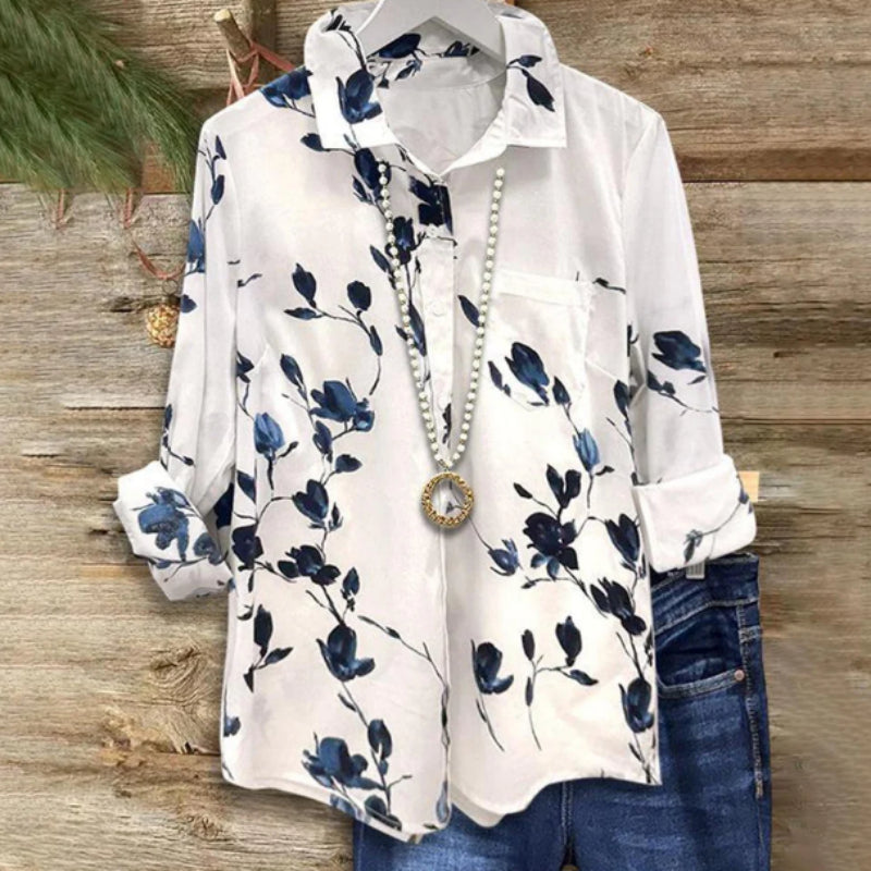 Floral Print Valentina Lo Bello Long Sleeve Blouse