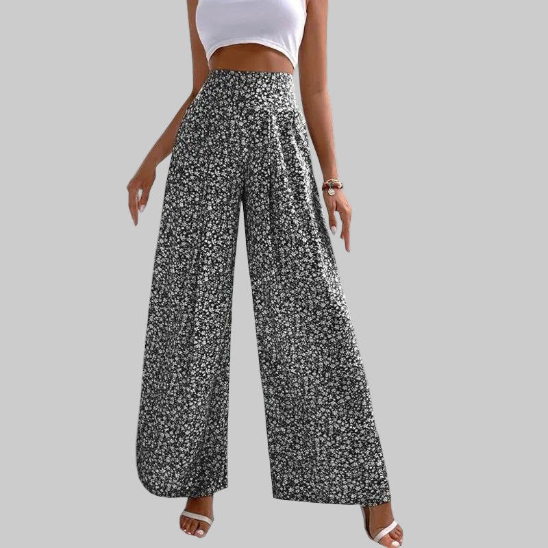 Pantaloni casual Valentina Lo Bello a gamba larga floreale