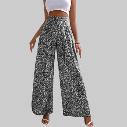 Pantaloni casual Valentina Lo Bello a gamba larga floreale