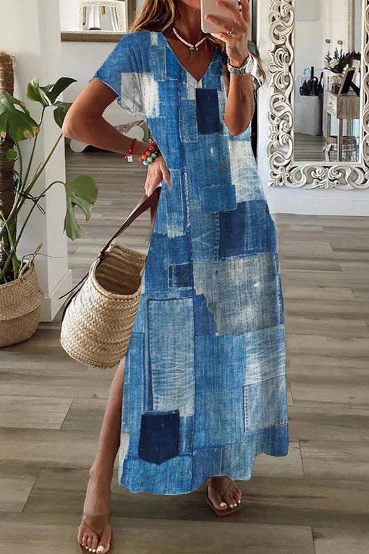 Elegante abito midi con stampa 3D di Valentina Lo Bello