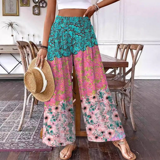Elegant Floral High-Waisted Pants by Valentina Lo Bello