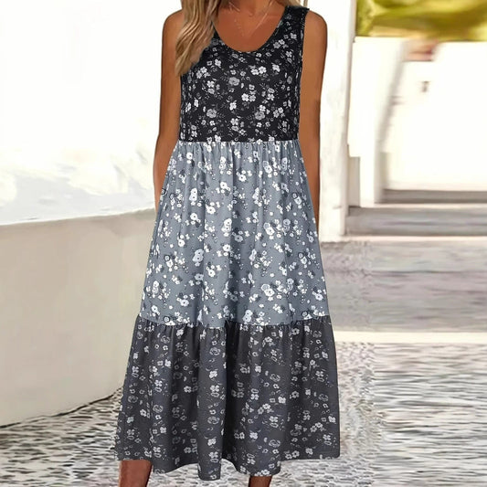 Abito gilet casual a balze con stampa floreale di Valentina Lo Bello