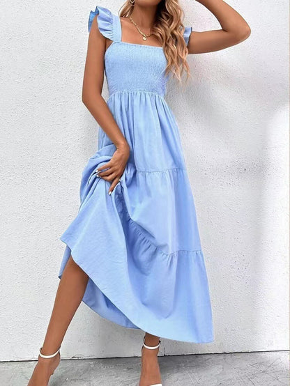Elegante abito lungo con volant di Valentina Lo Bello