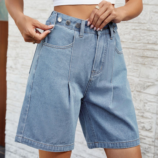 Pantaloncini in denim con vita regolabile Valentina Lo Bello da donna