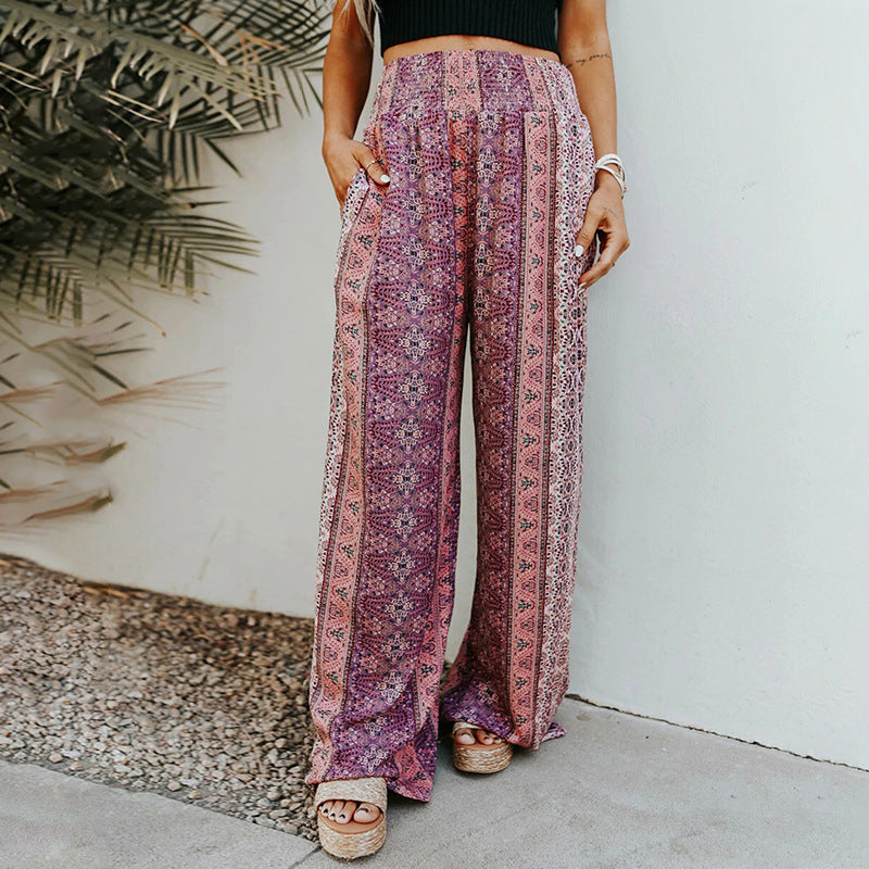 Pantaloni a gamba larga con stampa boho di Valentina Lo Bello