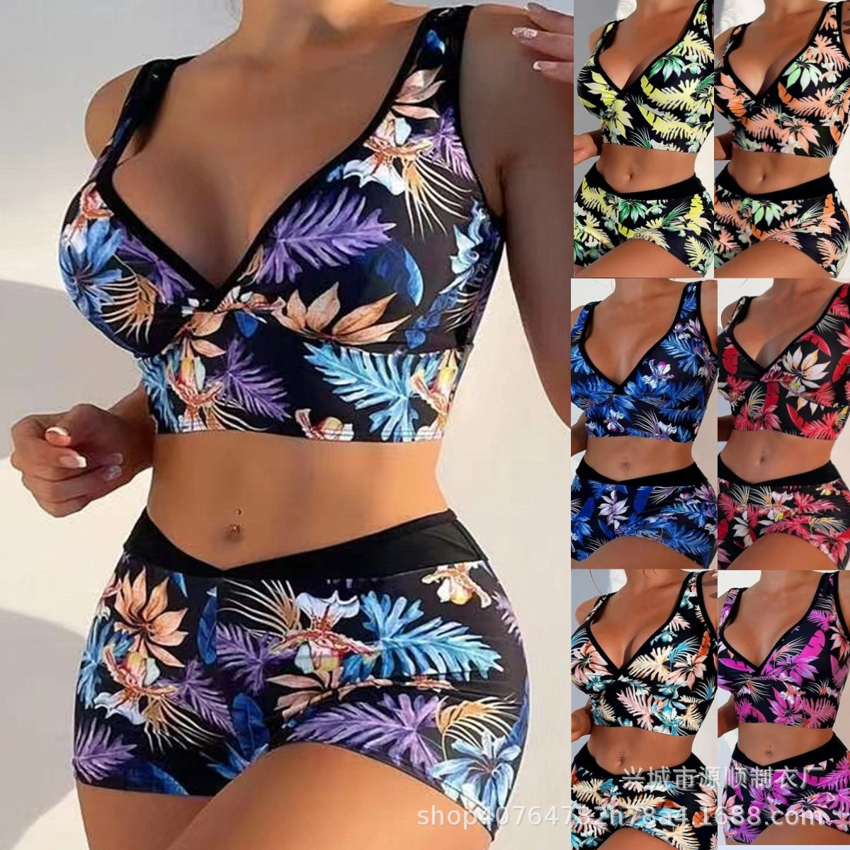 Vibrant Printed Boxer Bikini by Valentina Lo Bello
