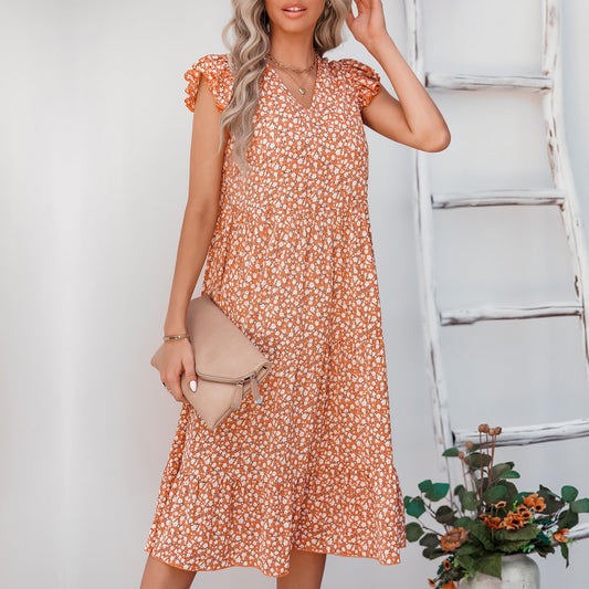 Elegante abito midi a fantasia floreale di Valentina Lo Bello
