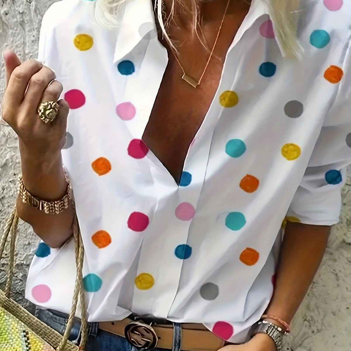 Playful Polka Dot Valentina Lo Bello Everyday Blouse