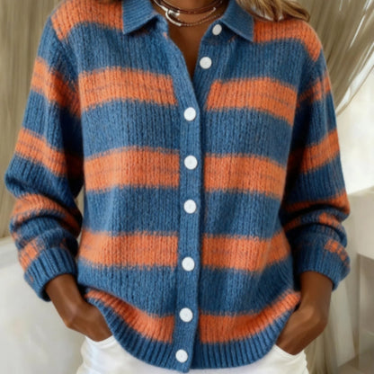 Cozy Stripe Cardigan Blouse by Valentina Lo Bello