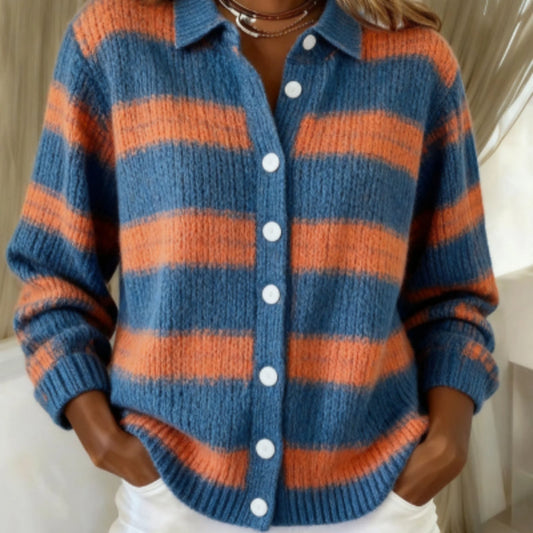 Cozy Stripe Cardigan Blouse by Valentina Lo Bello