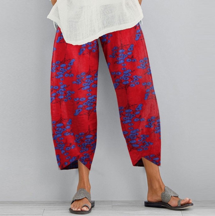 Retro Floral Wide Leg Pants Valentina Lo Bello