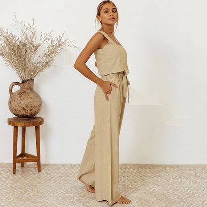 Completo gilet in cotone e lino dal taglio rilassato di Valentina Lo Bello