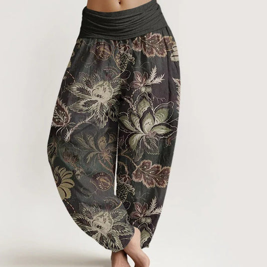 Pantaloni a gamba larga con stampa floreale retrò di Valentina Lo Bello