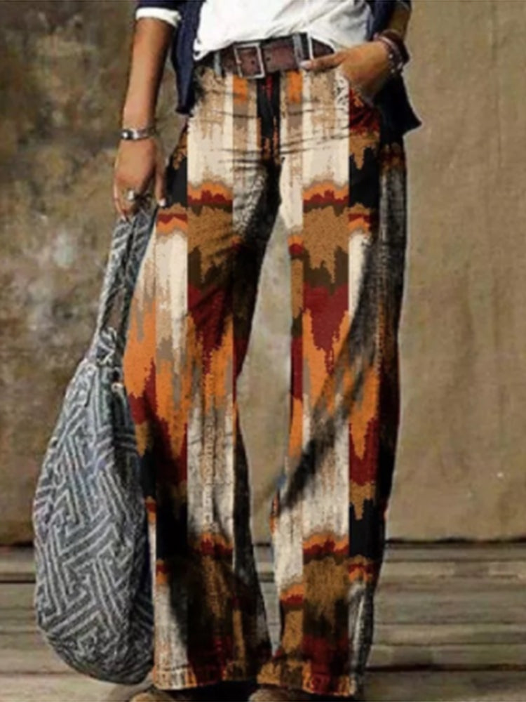 Pantaloni a gamba larga con stampa boho Valentina Lo Bello